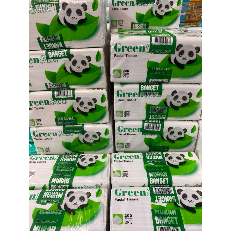 TISSUE GREEN SOFT PANDA 400sheets/2Ply (2Pcs)
