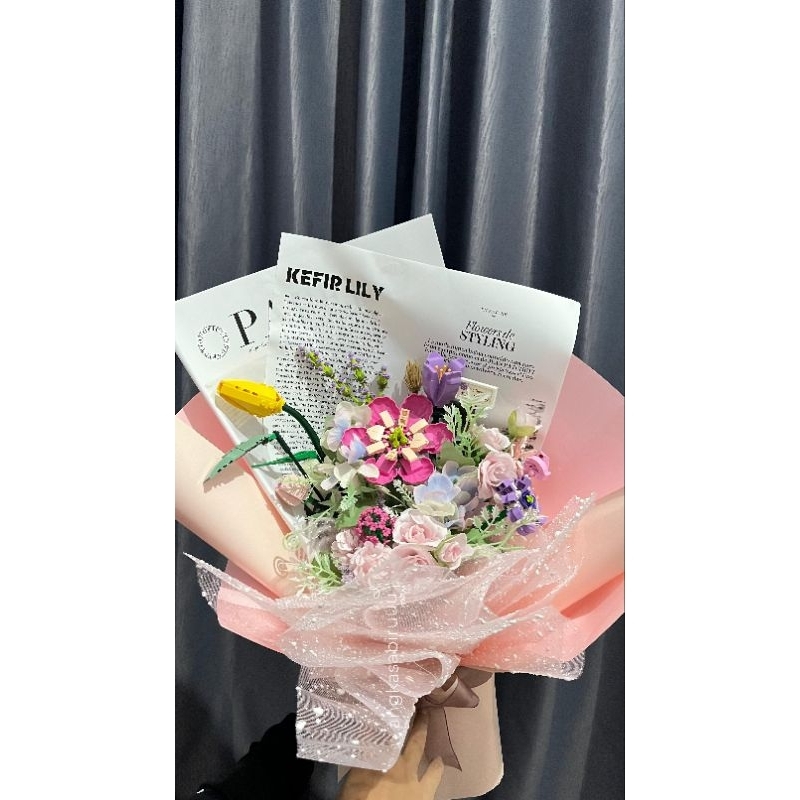 Bouquet Lego Bunga / Buket Bunga Wisuda / Kado Wisuda / Buket Lego / Lego Bunga