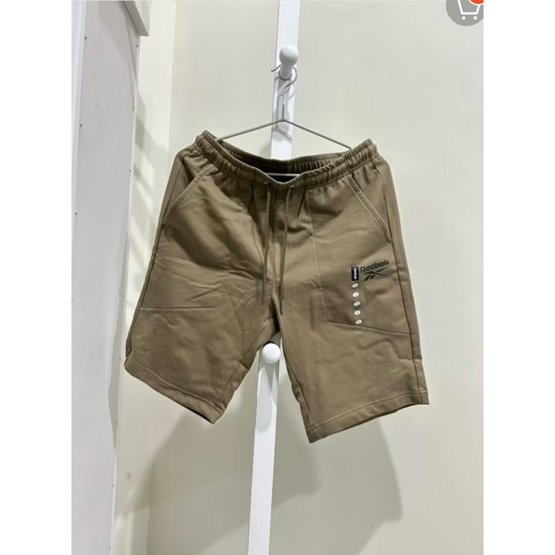 Celana pendek reebok khaki bahan katun sale 70% ori sport station