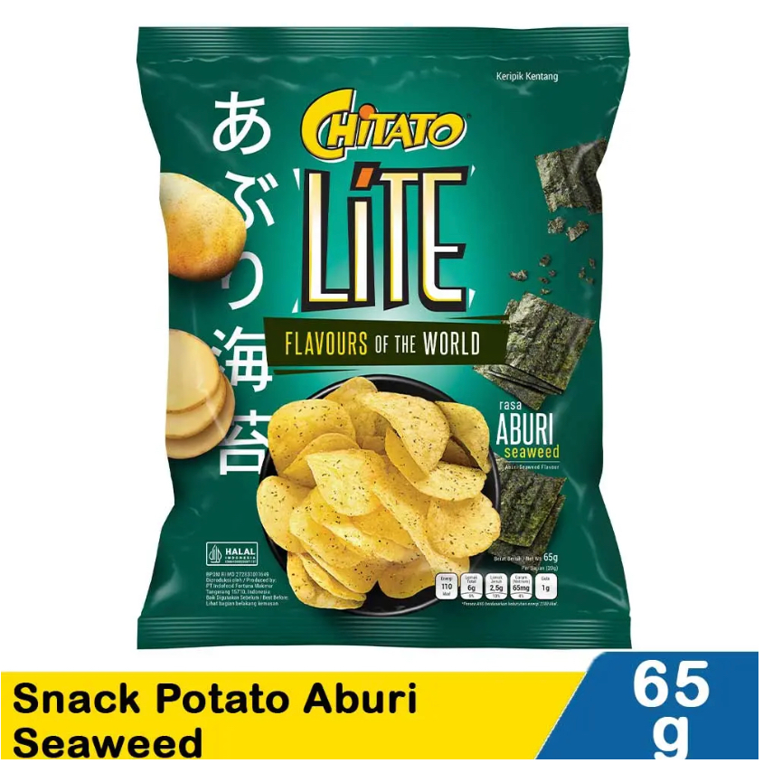 

Chitato Lite Snack Potato Aburi Seaweed 65 Gram