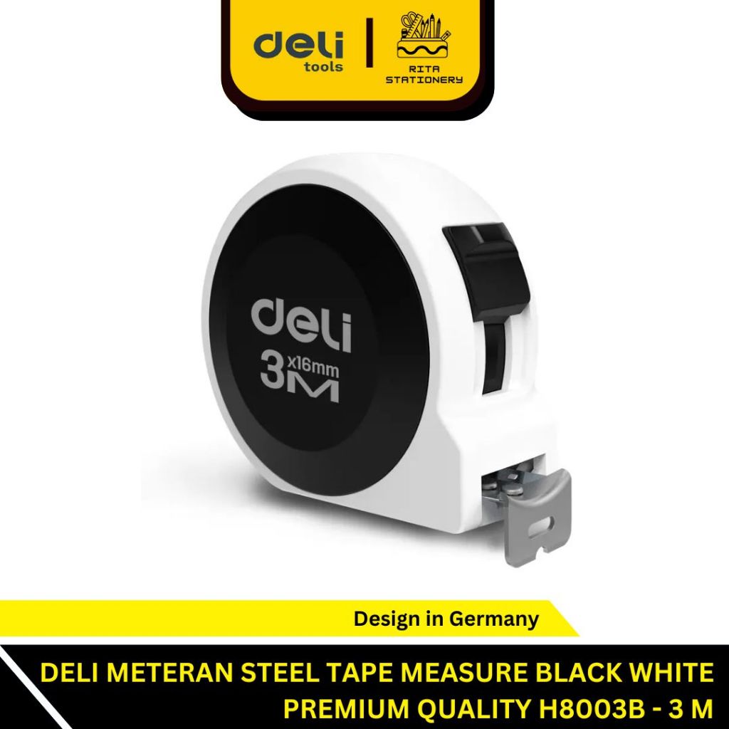 Deli Measuring Tape 3 Meter - Meteran tukang bangunan H8003B