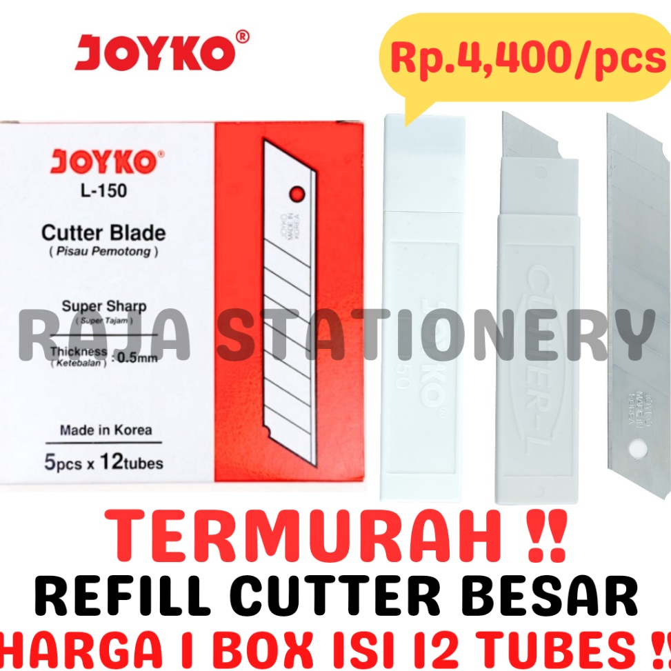 

KODE O76U JOYKO REFILL CUTTER BLADE ISI ULANG CUTTER ISI KATER JOYKO L5 BESAR PISAU L15 12PCS