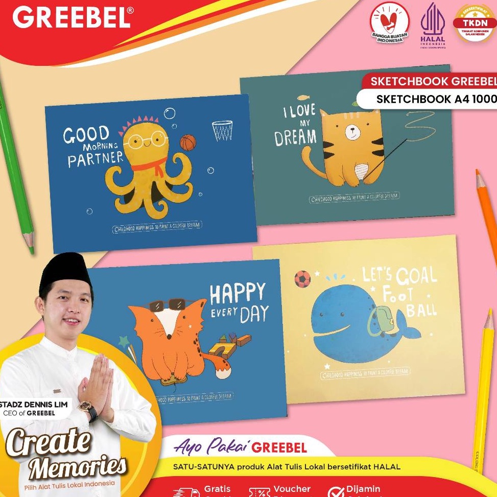 

Produsen Resmi GREEBEL Buku Gambar Sketch Book A4 3 Lembar 11 Buku Sketsa Drawing Book