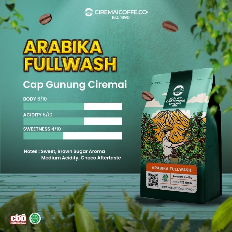 

Kopi Bubuk Arabika Fullwash Gunung Ciremai