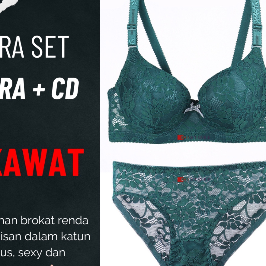 Terbaru Bra Set Kawat Brokat Renda Cup C BH dan Celana Dalam Premium Quality 87