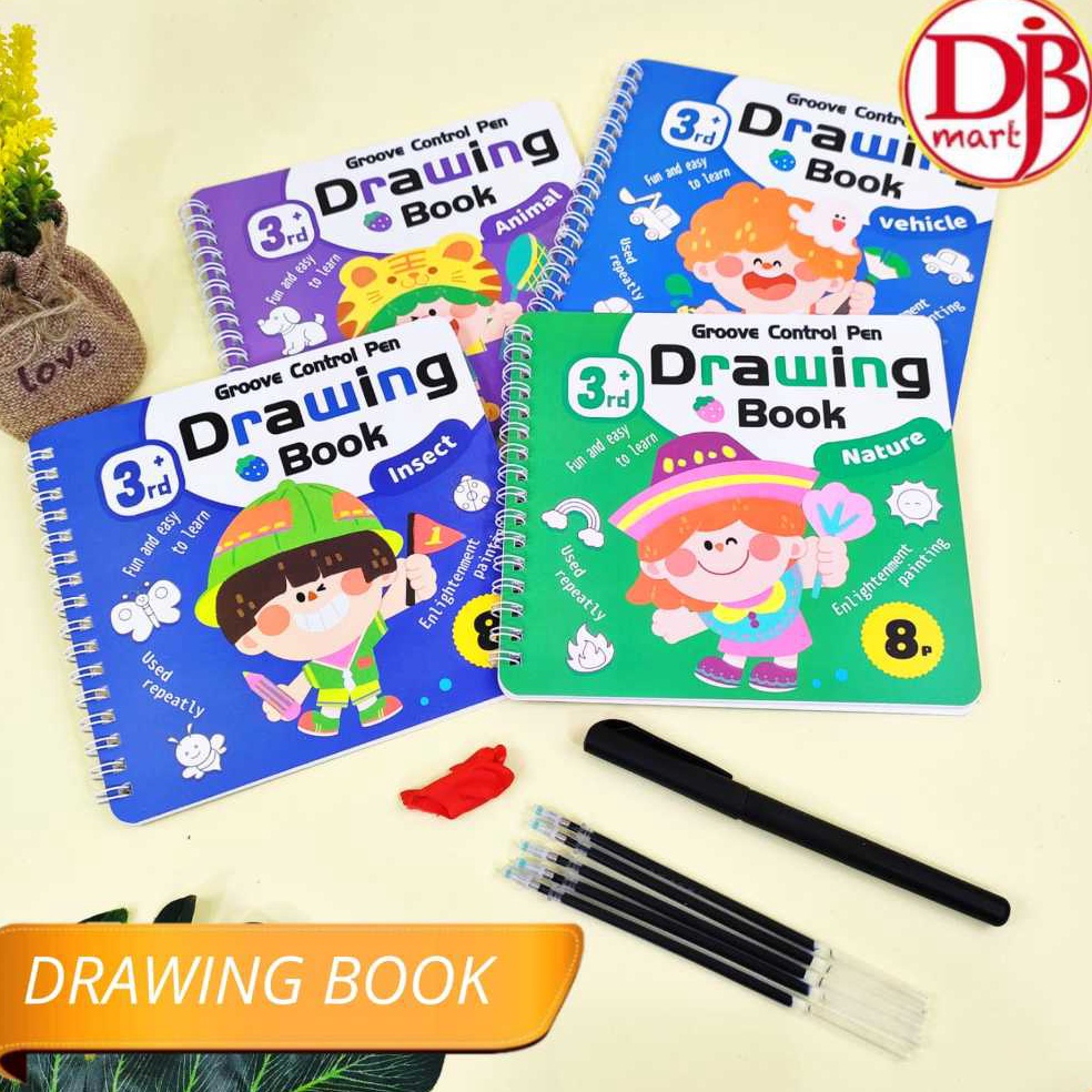 

Bonus Bubble DJB Drawing Book Set Isi 4pcs Buku Gambar Mewarnai Anak