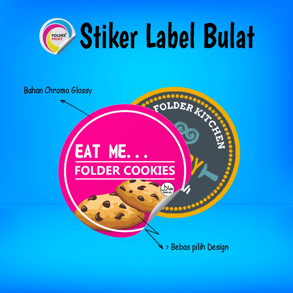 

Stiker Label Bulat Chromo Custom Kemasan Produk