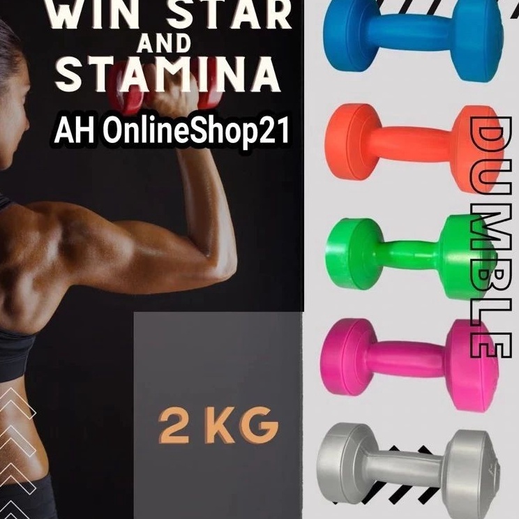 Get Discount  Barbel 2 kg dumbel plastik alat olahraga tangan fittnes