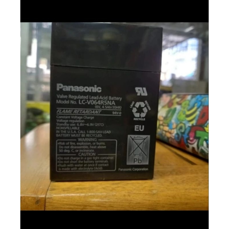 PANASONIC BATERAI AKI/ACCU KERING 6V4, 5AH TIPE LC -V064R5NA ORIGINAL