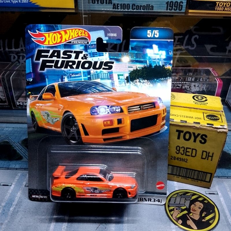 HOTWHEELS - NISSAN SKYLINE GT-R R34 BNR34 OREN SUPRA (FAST AND FURIOUS)