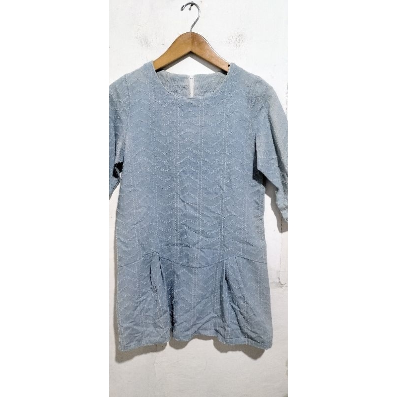 Atasan Baju Tunik Dress Jeans Denim Wanita