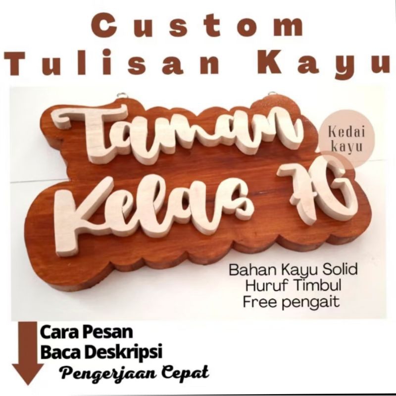 

Papan Nama Kayu Custom Model Timbul