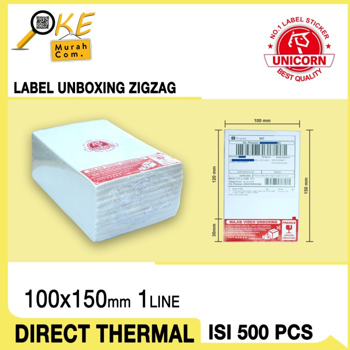 

H7Y Stiker Label Thermal Resi Alamat Pengiriman 100x150mm / 100x150 / A6 Video Unboxing