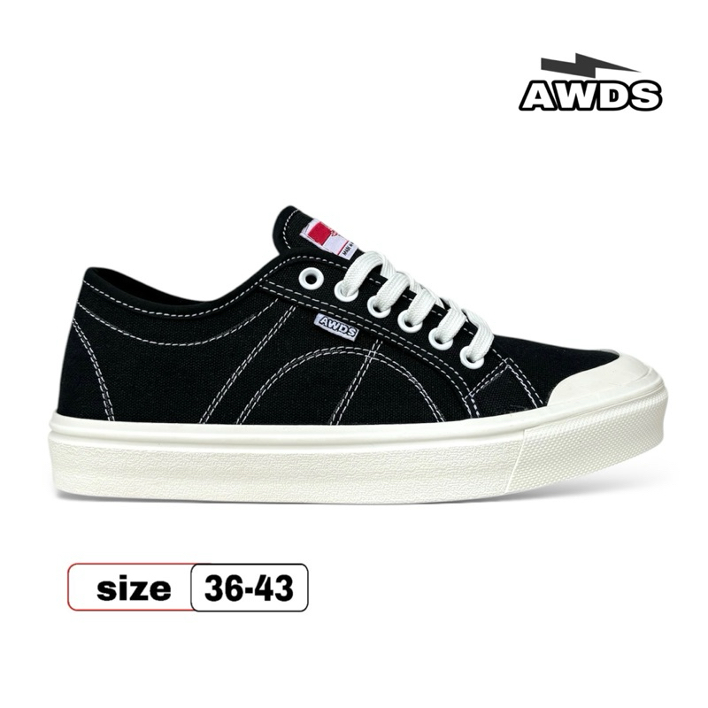 AWDS Hf 38 Mnth Black White Sneakers Pria Wanita