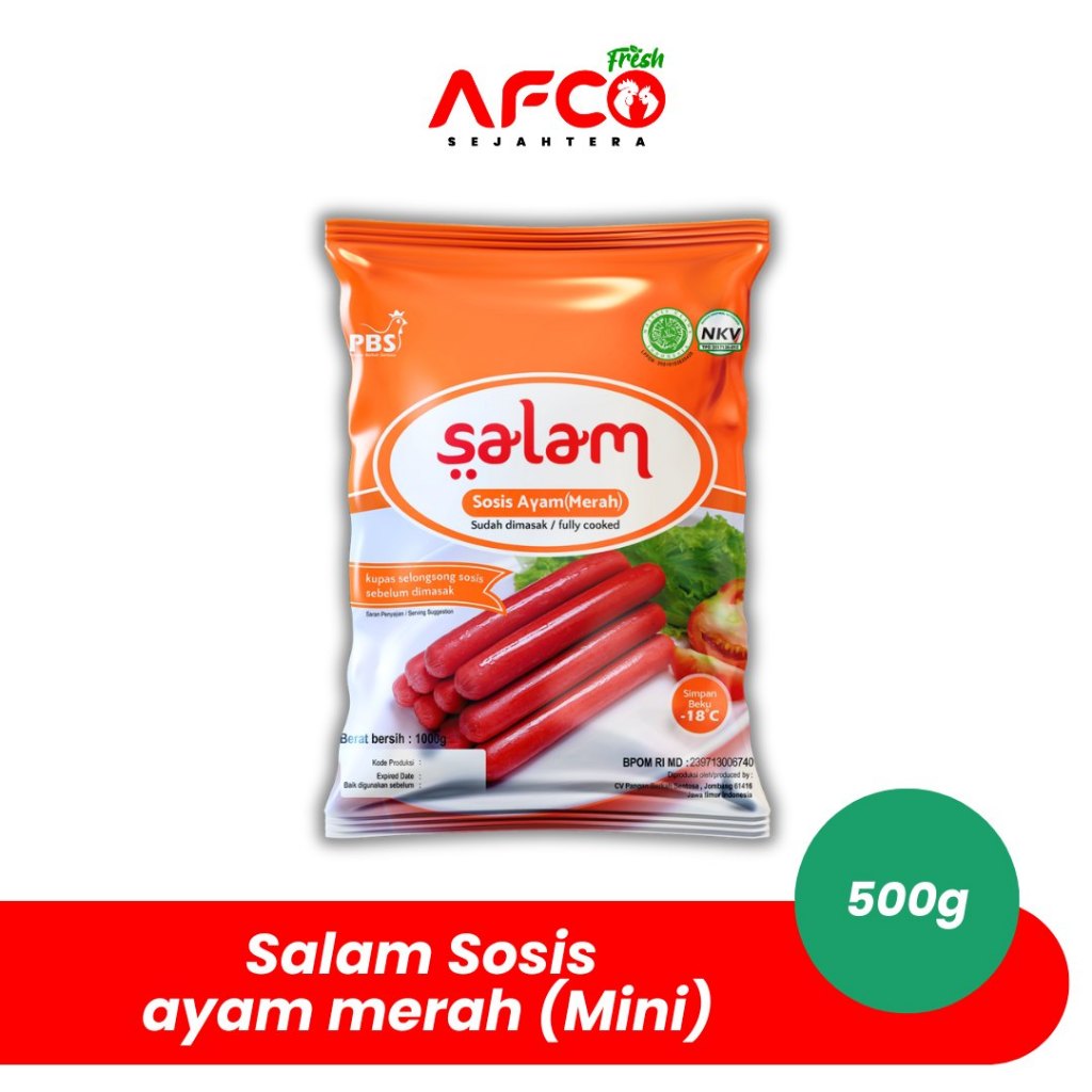 

Afco Fresh Salam Sosis ayam merah (Mini) 500g