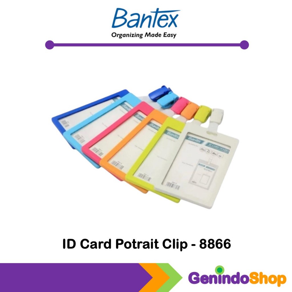 

Tempat Kartu Nama / Bantex ID Card Holder With Clip Potrait 8866