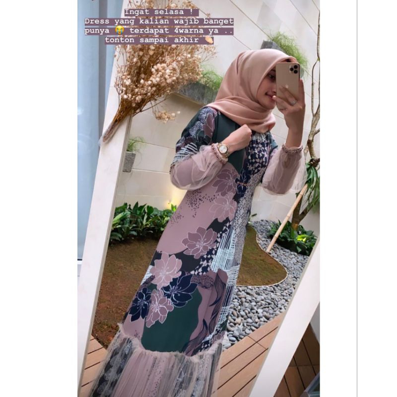 SYAHLA DRESS ORIGINAL KALEELA.ID  /  GAMIS SYAHLA MOTIP PRINTING MIX TILLE by KALEELA /  GAMIS DRESS