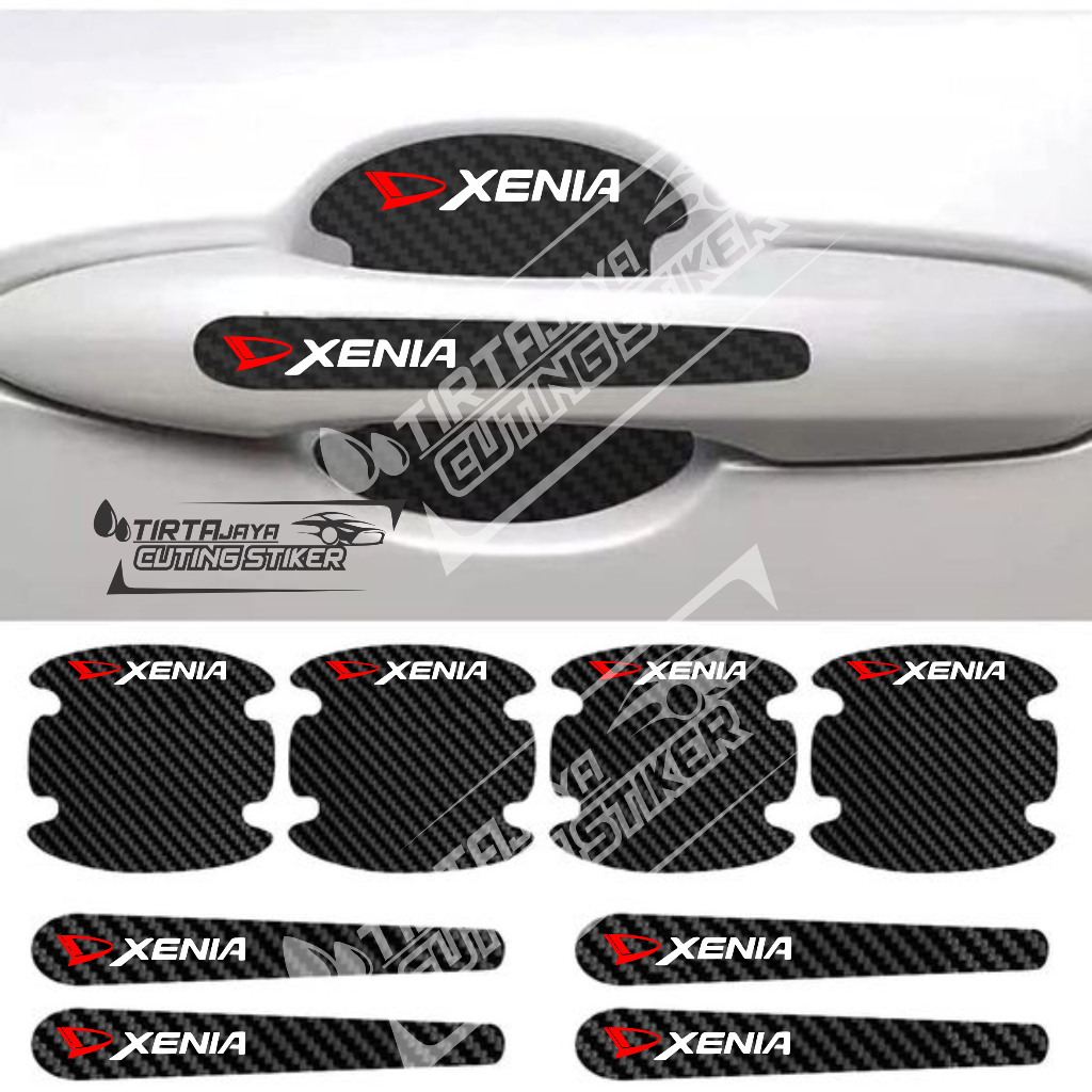 Promosi 8pcs stiker carbon handle pintu mobil daihatsu Xenia stiker pelindung handle pintu mobil dar