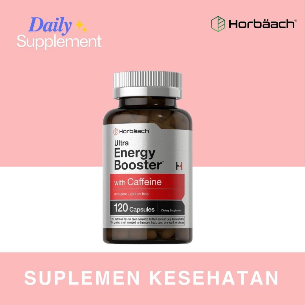 Horbaach Ultra Energy Booster With Caffeine  - 120 Capsules Non GMO