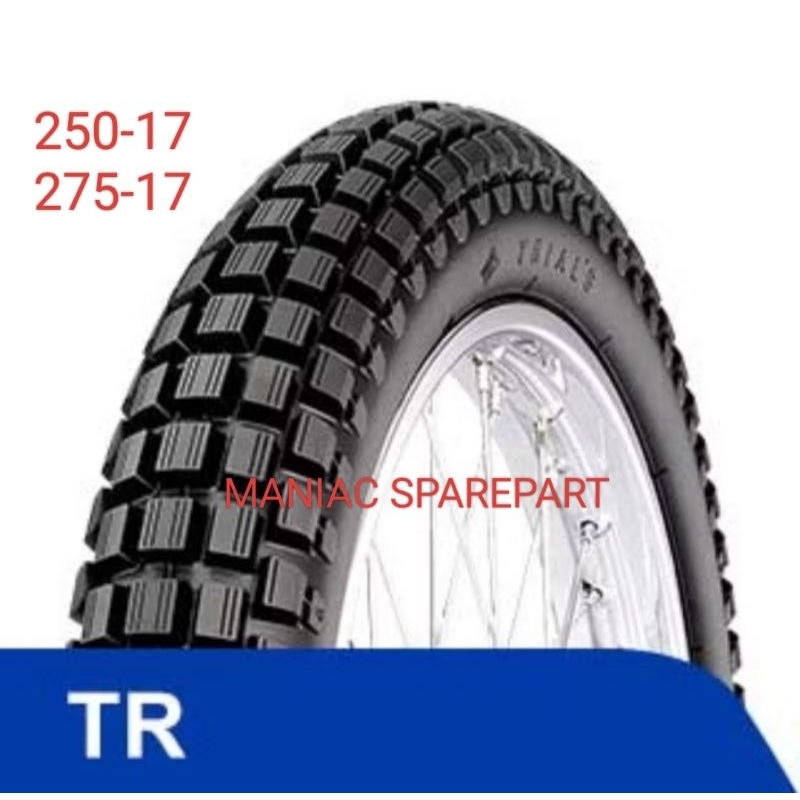 BAN LUAR MOTOR TRAIL TR RING 17 RAGI TAHU 250-17 275-17 70/90-17 80/90-17 IRC ORI