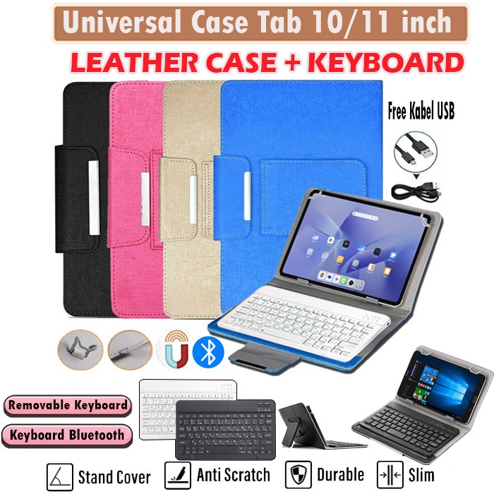 Advan Tab i10 10.1 inch Flip Case Keyboard Bluetooth Book Cover Slim Stand Luxury Design Casing Smar