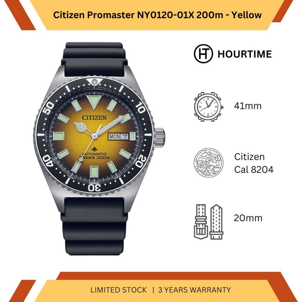 Jam Tangan Pria Citizen Promaster NY0120-01X 200M - Yellow