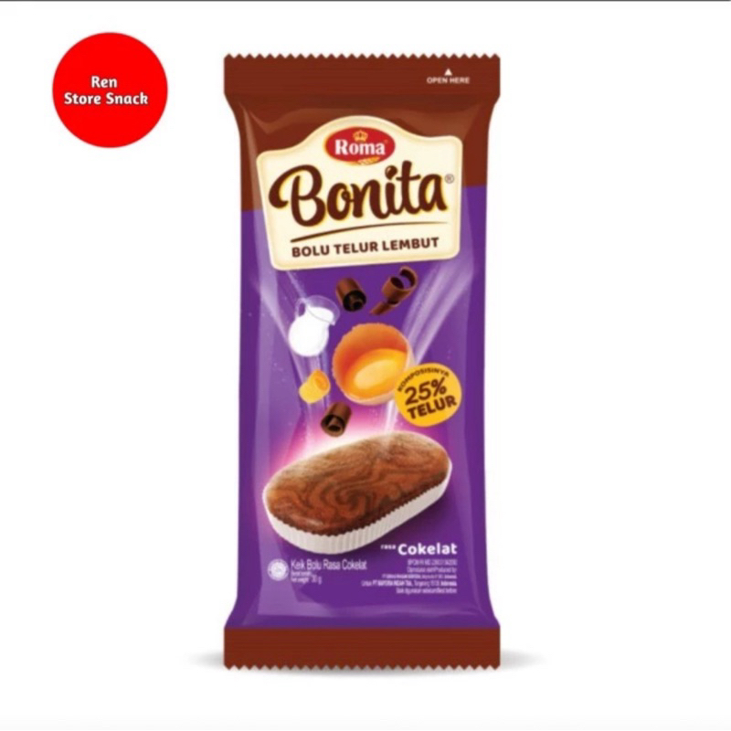 

Roma Bonita Bolu Telur Lembut 1 BOX ISI 12 Pcs