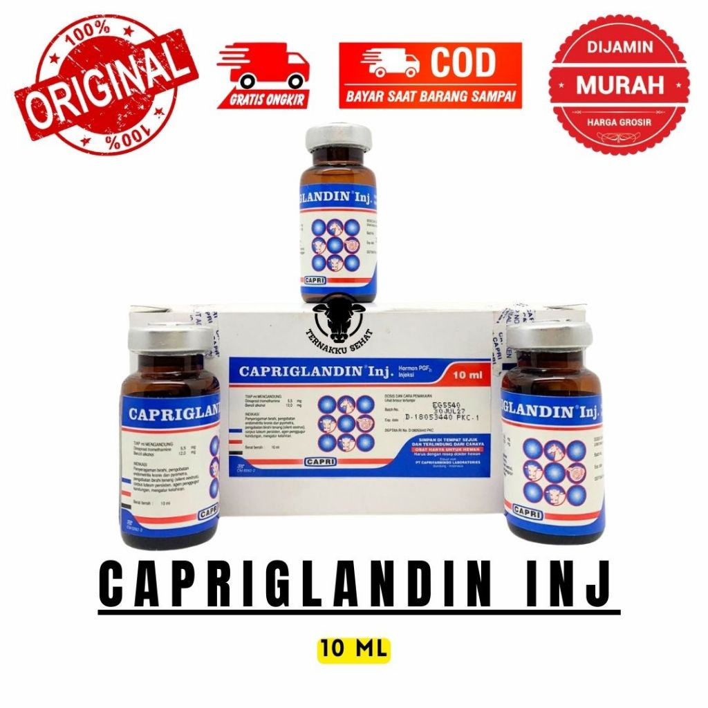 CAPRIGLANDIN INJ 10 ml - Obat Birahi Hewan, Hormon Sinkronisasi Estrus Sapi Kambing Domba Kucing