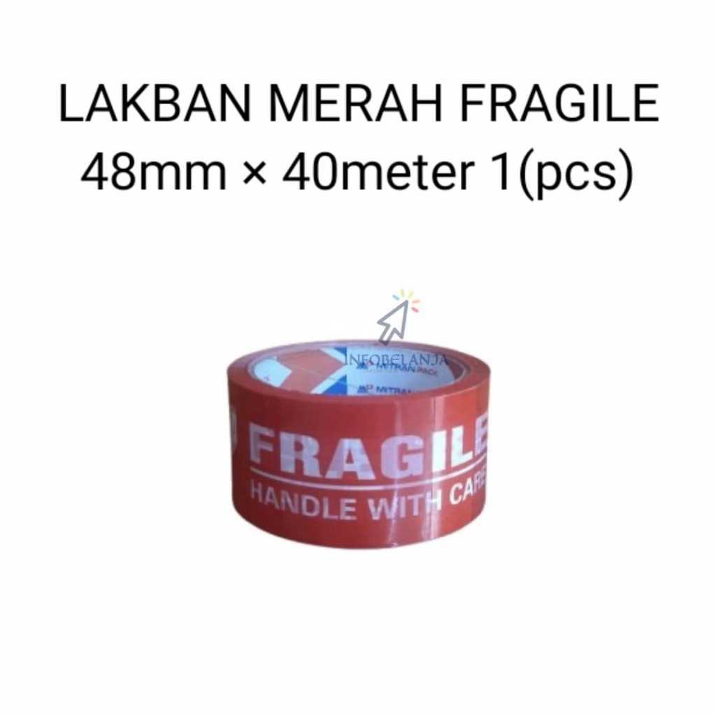 

Lakban Merah Printing Fragile Jangan diBanting 48mm x 40 meter Full 1 Pcs Mitra Pack