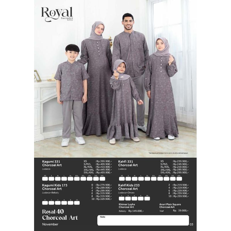 ETHICA ROYAL 40 CHORCOAL ART SARIMBIT