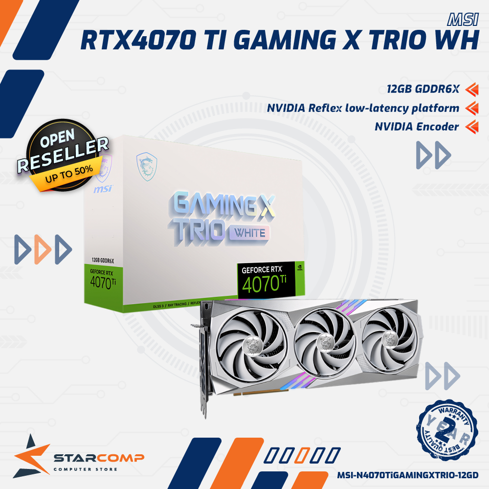 MSI RTX 4070 Ti GAMING X TRIO WHITE 12G | VGA Gaming RTX 4070Ti