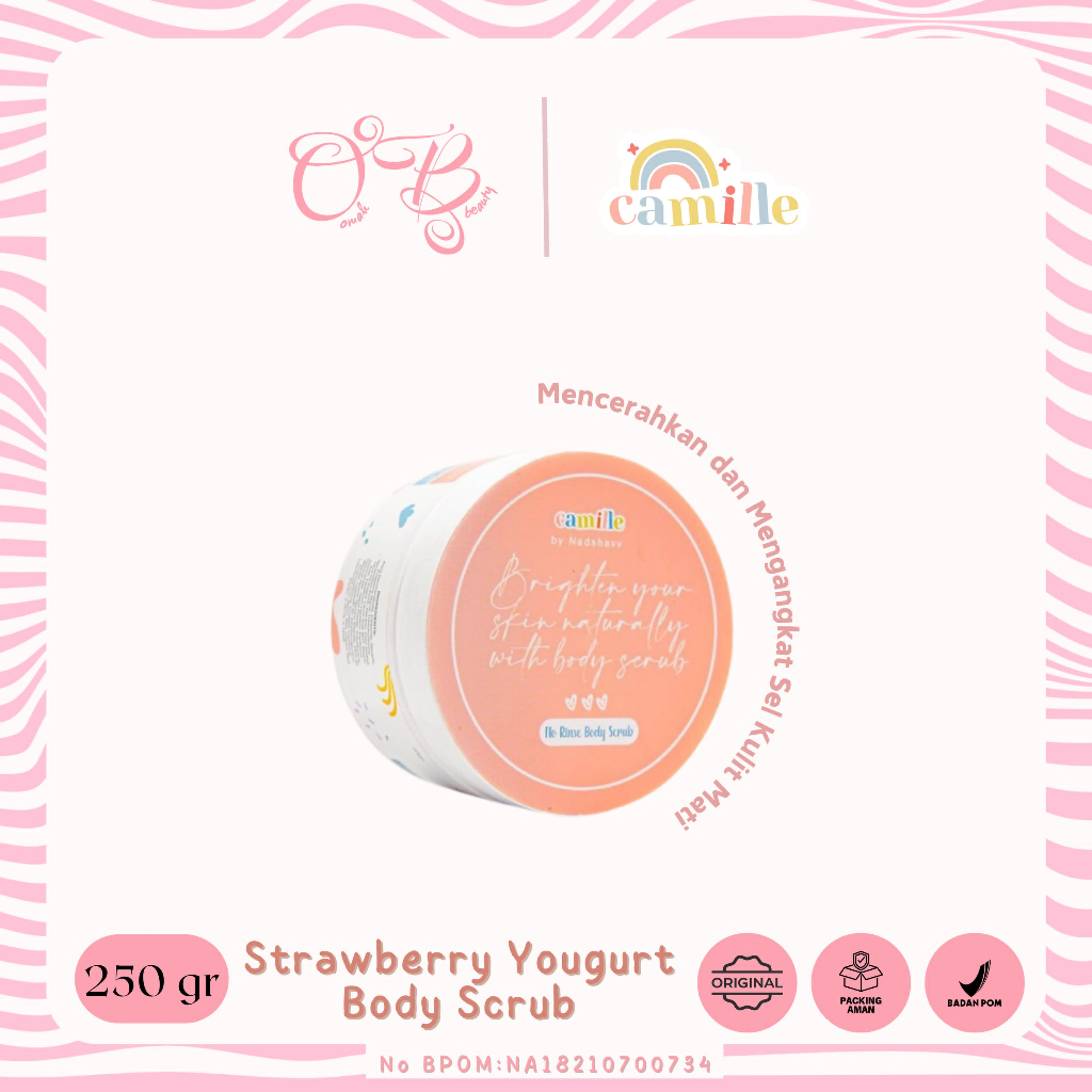 Camille Body Scrub Strawberry Yougurt Body Scrub Camille (250 gr) 100% Original