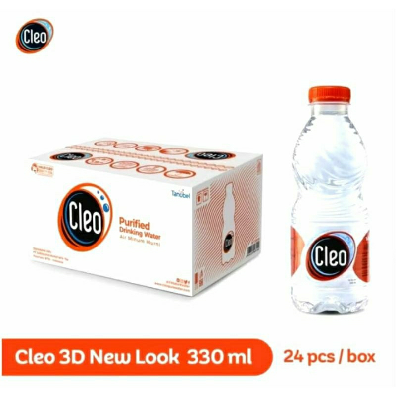 

Cleo air mineral 330 ml 1 karton isi 24 botol