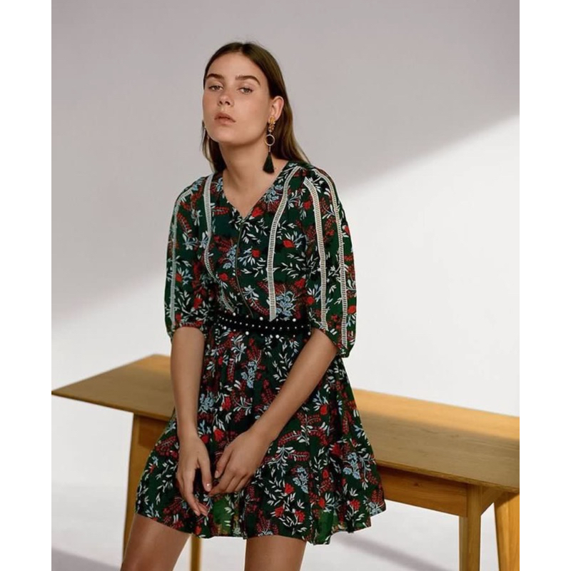 MAJE PARIS Rubik Woven Dress in Imprime Size 3 NEW