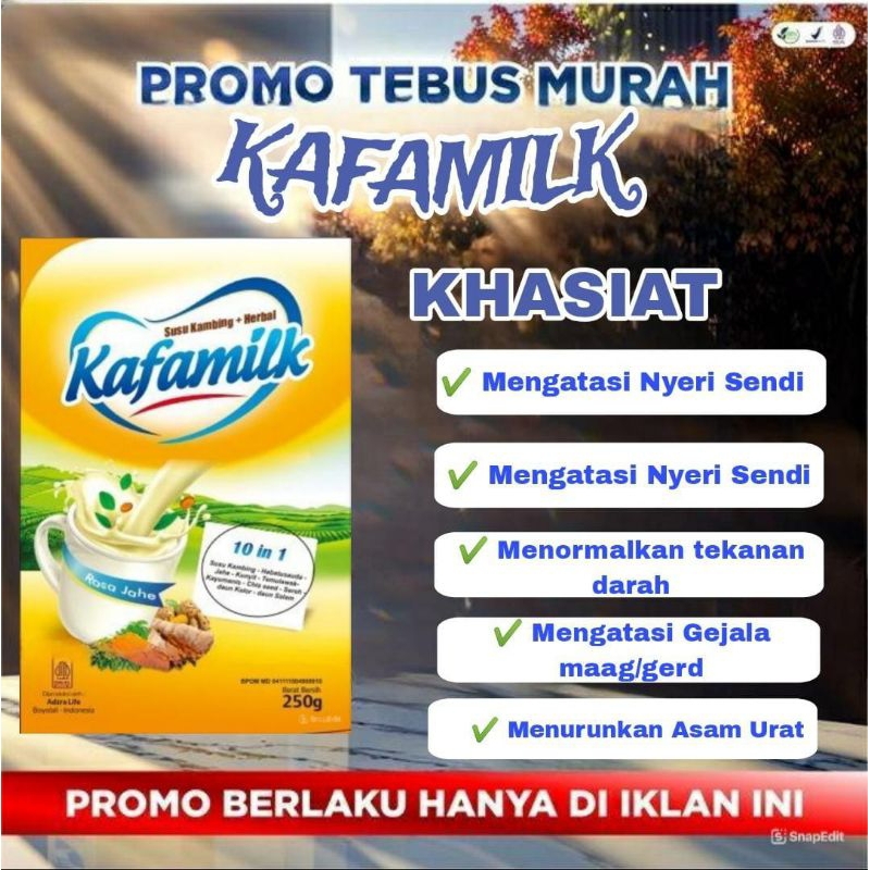 

Kafamilk Susu Kambing Etawa Pereda Nyeri Sendi