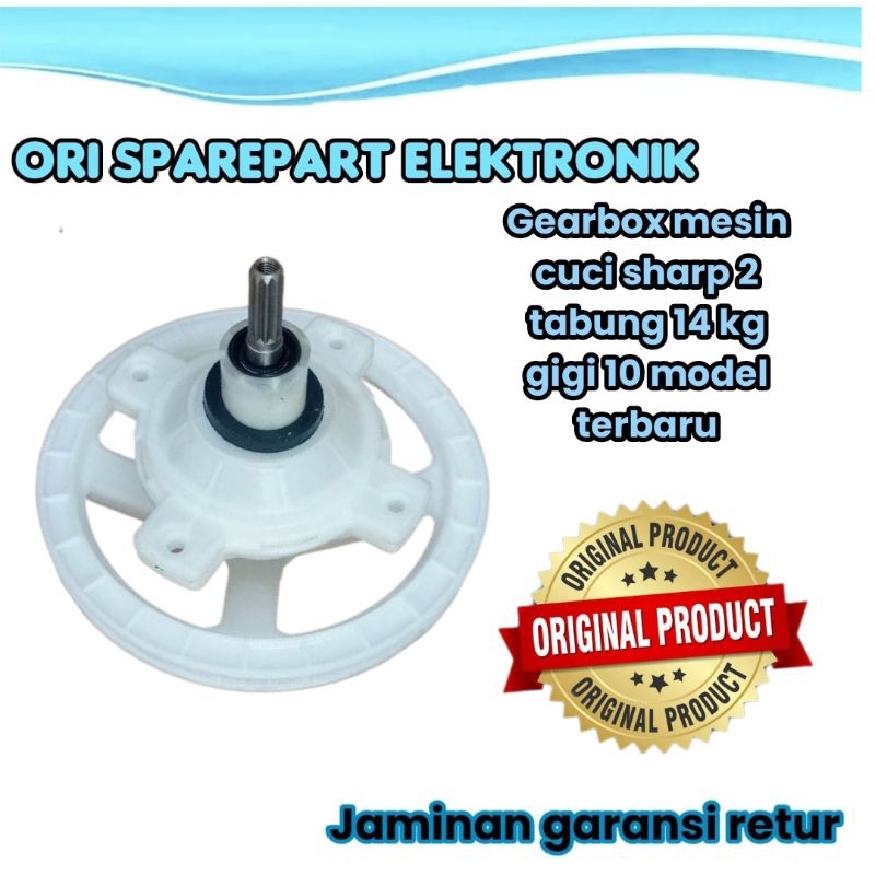 gearbox gigi 10 mesin cuci sharp 2 tabung original 14 kg model terbaru