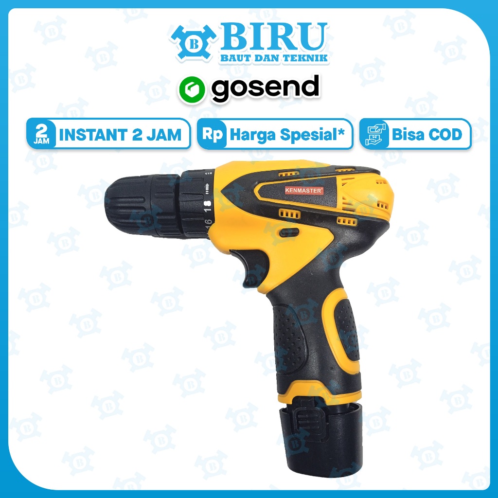 KENMASTER Mesin Bor Cordless Drill Mesin Bor Baterai KM0612 12 Volt