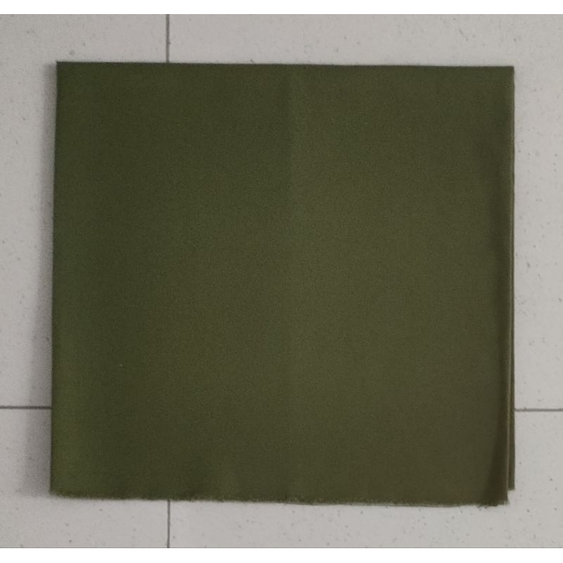 Kain Perca Linen / Rami Motif Hijau Armi 150Cm X 70Cm