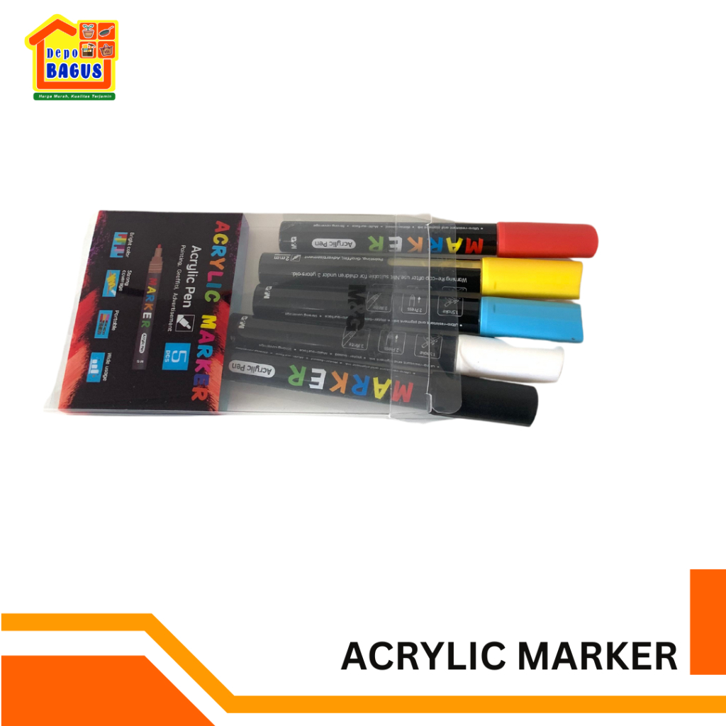 

Arcylic Marker Set 5 Colors, Acrylic Pen, Marker