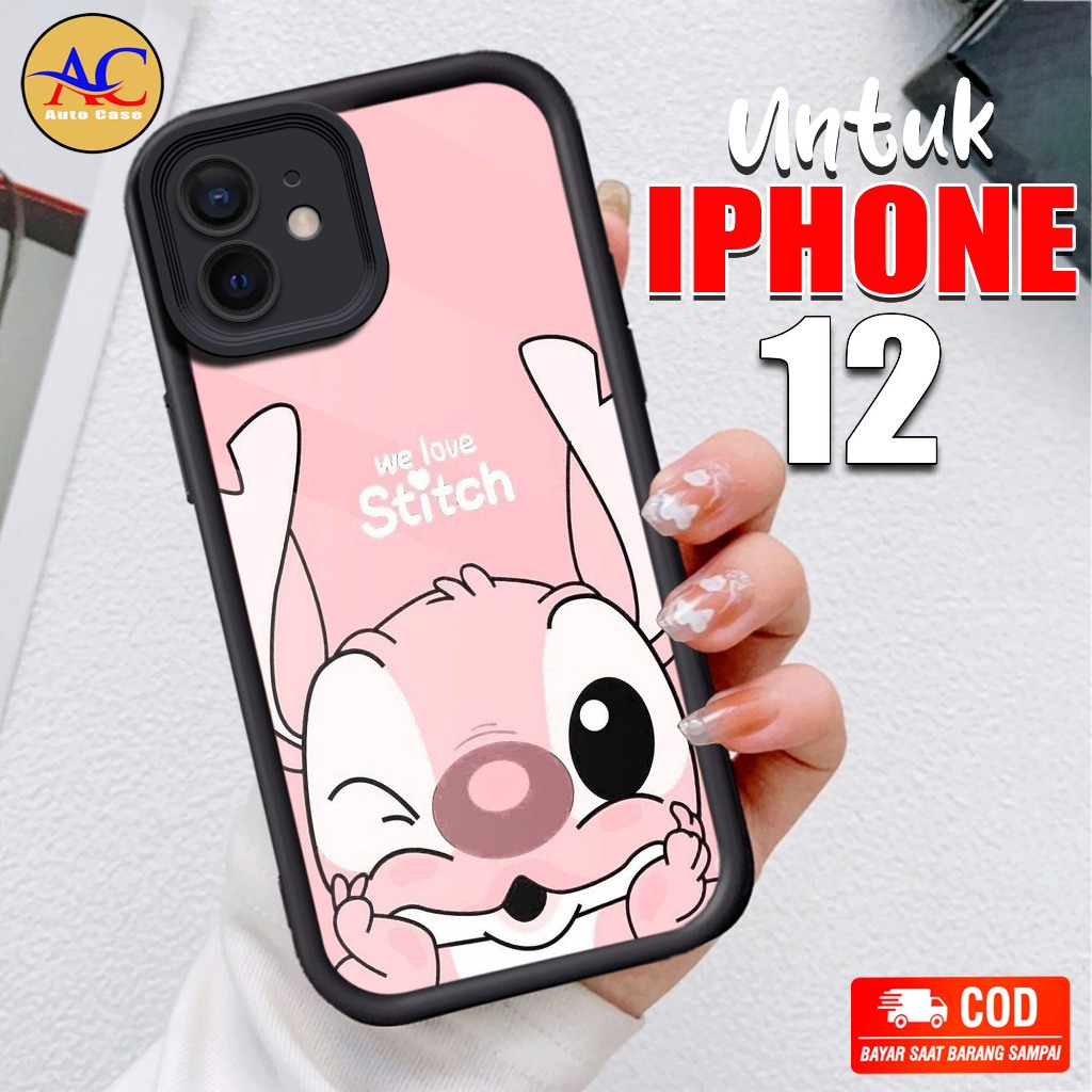 Softcase Glass kaca untuk IPHONE 12 DSNY Casing Handphone Case Hp Procamera