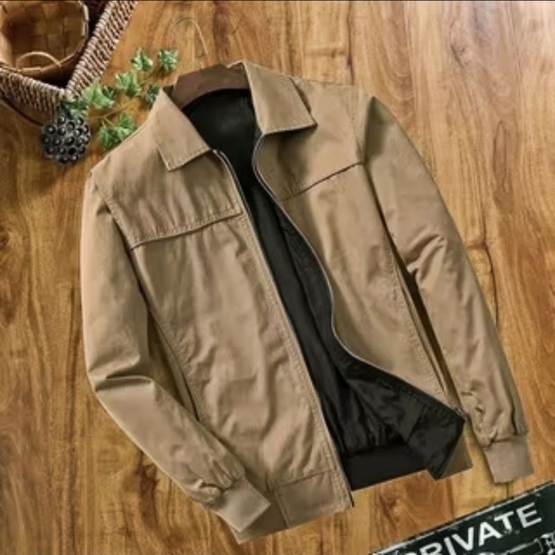 JAKET KERAH KANVAS PRIA WANITA