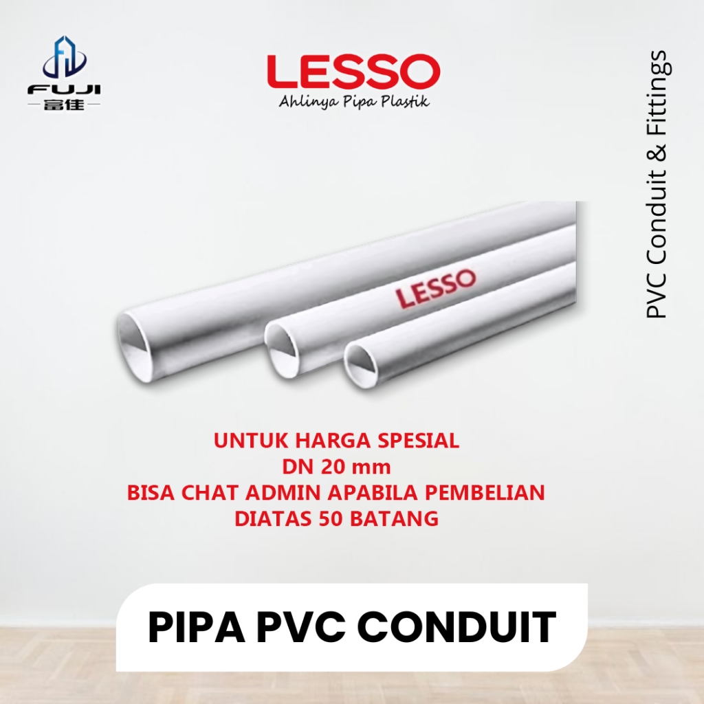 Pipa PVC Conduit Lesso Pipa Listrik 3 meter