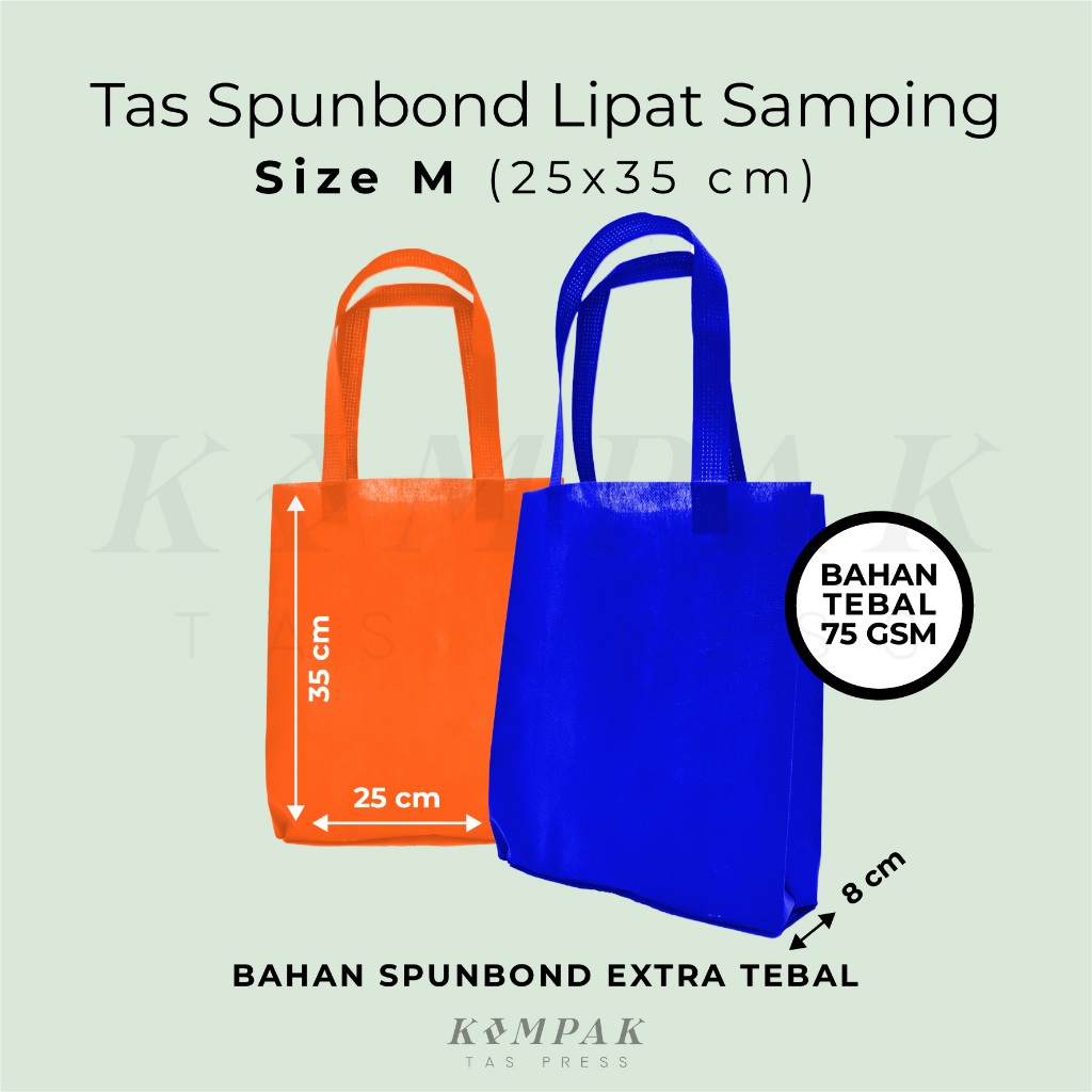 

Tas Spunbond Press Handle Lipat Samping 25x35 cm Tebal 75gsm Kantong Goodie Bag