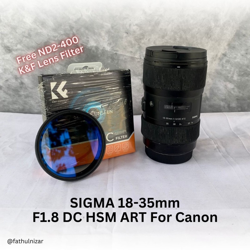 Sigma 18-35mm F1.8 DC HSM ART For Canon. Free Nd2 Filter