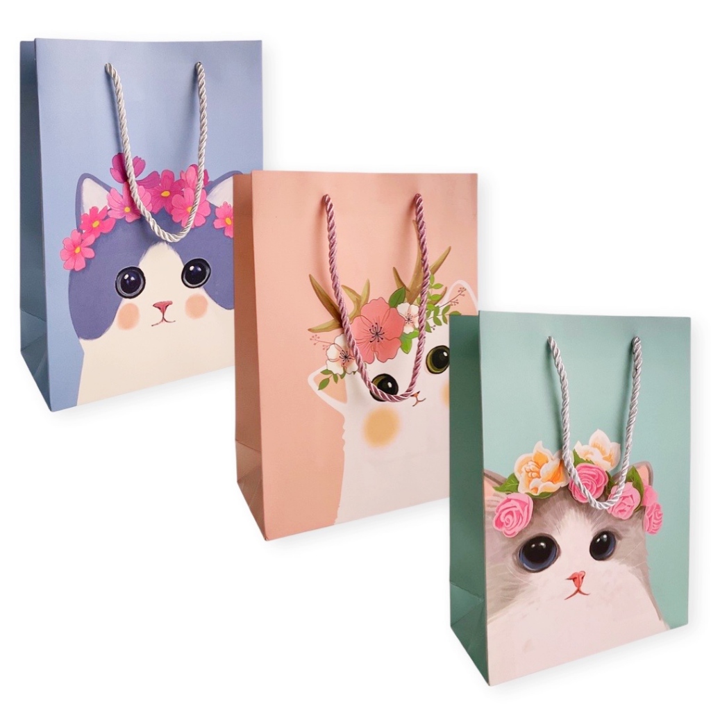 

Kantong Kertas / Paper Bag Kucing Bunga 17x24x8cm 70190700