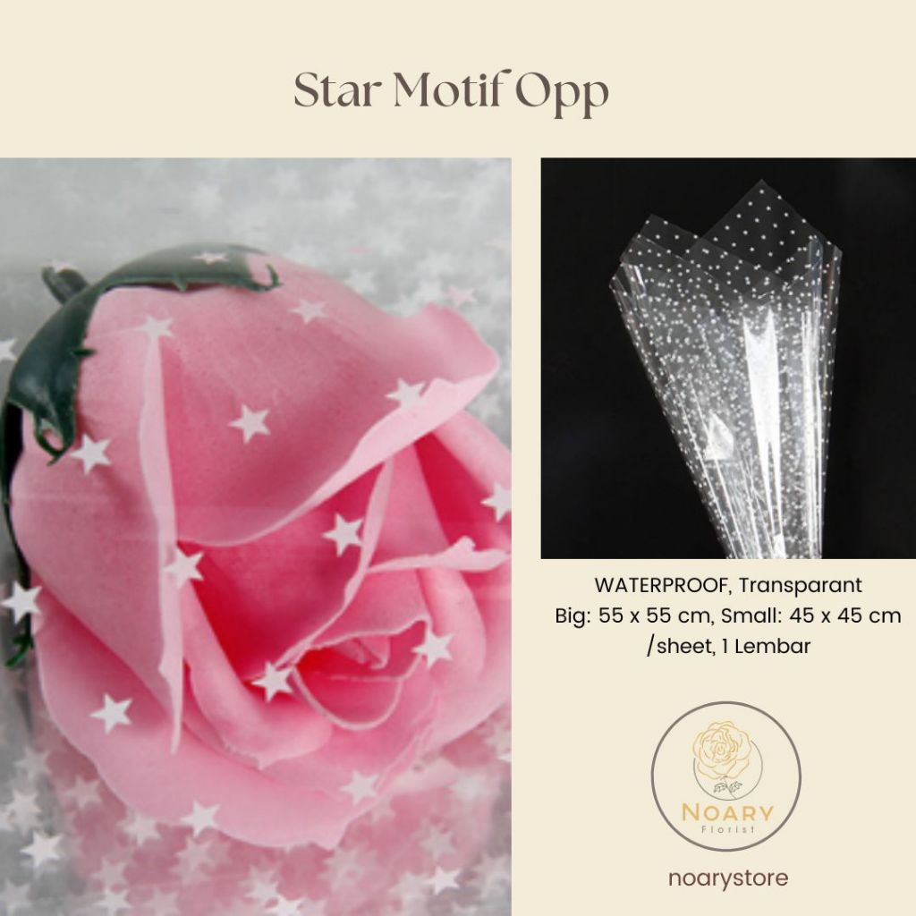 

STAR MOTIF OPP / Flower Wrapping / Cellophane / Wrap / Kertas Bunga / Kertas Kado / Flower Paper