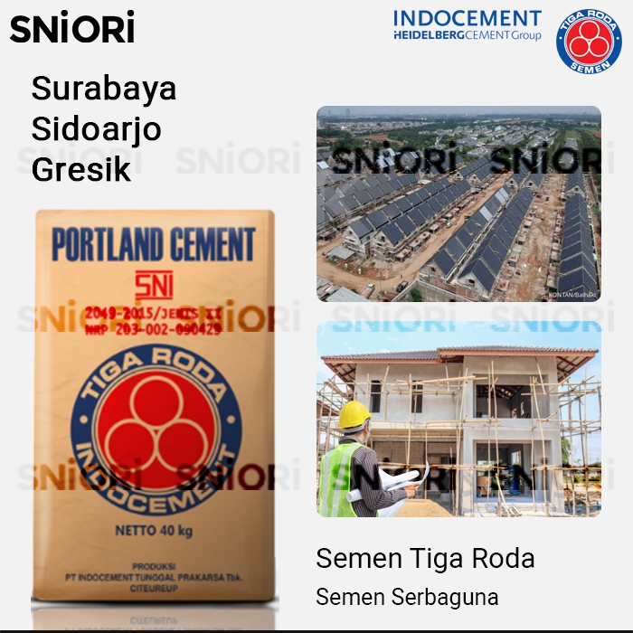 Semen Tiga Roda 40kg Surabaya Sidoarjo Gresik