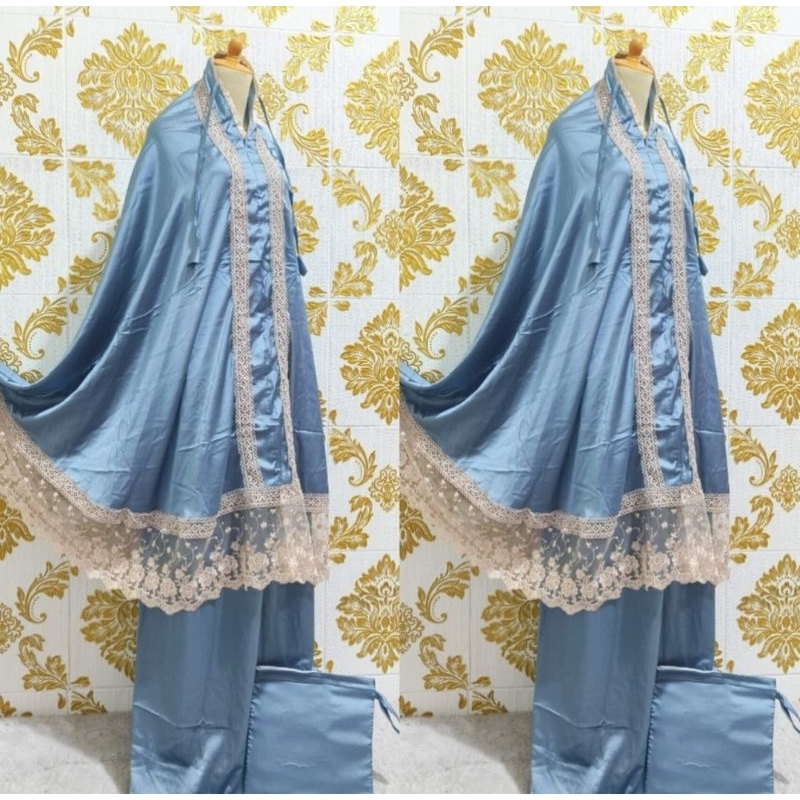 Mukena Silk Kdk Tile premium/Mukena Silk/Mukena premium/Armany  Silk