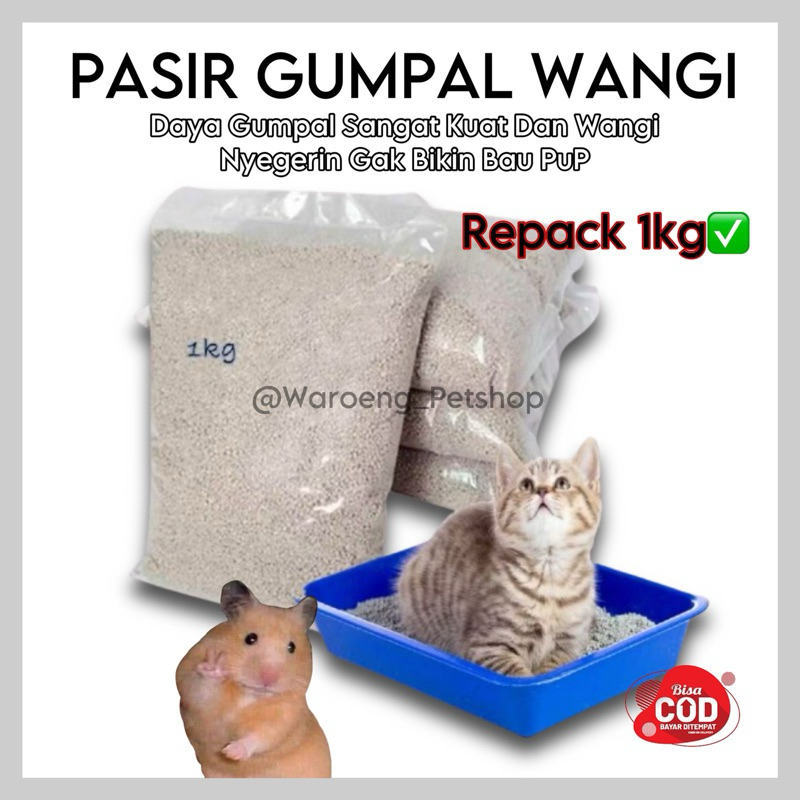 Pasir Gumpal WANGI 1Kg Pasir Wangi Gumpal Pasir Kucing Gumpal Pasir Wangi Kucing Pasir Anjing Pasir 