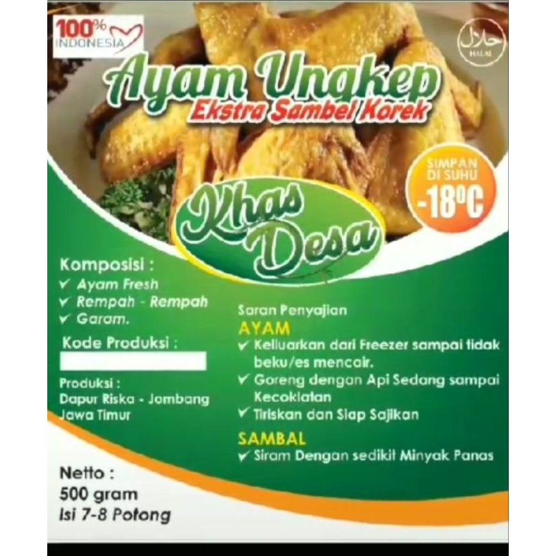 

Ayam Ungkep Frozen organik khas Desa siap goren